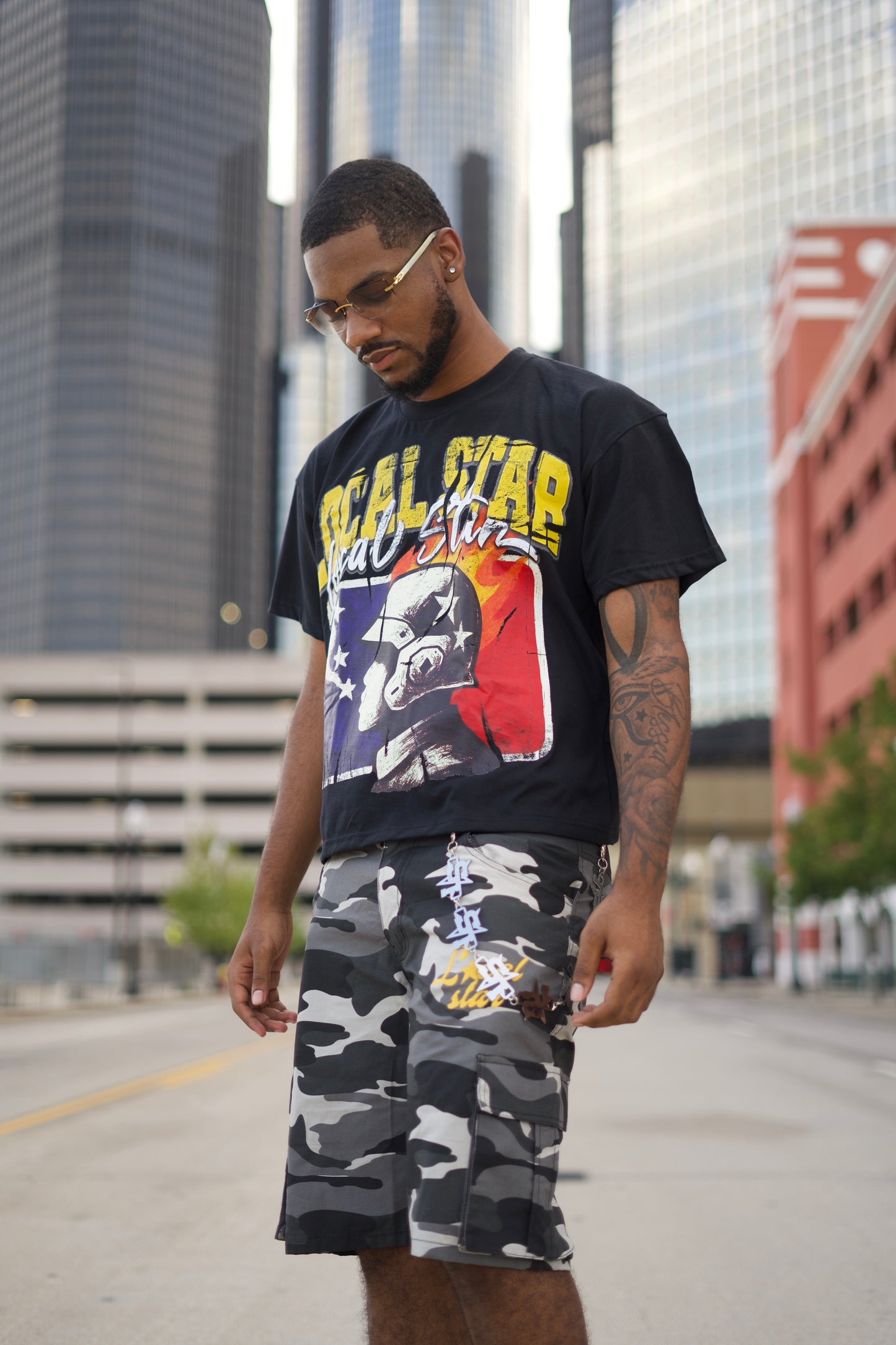 Black cargo shorts